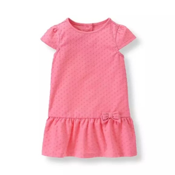 Janie And Jack Swiss Dot Rose Pink Dress Baby Girls Size 0-3 Months - Picture 1 of 7